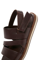 Men's Brown Strappy Leather Sandals | Derimod