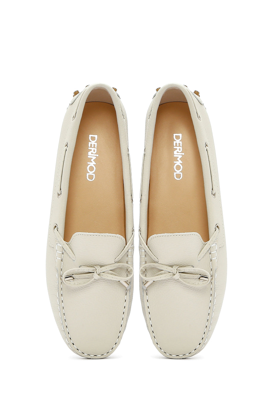 Women's Cream Bow Leather Loafer