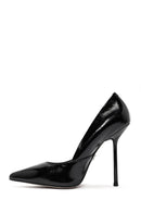 Women's Black High Thin Heel Leather Stiletto | Derimod