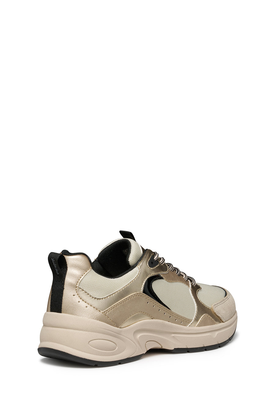Geox Kadın Bej D Zarvıa A - Mesh+Pearl.Gbk Bağcıklı Kalın Tabanlı Deri Sneaker