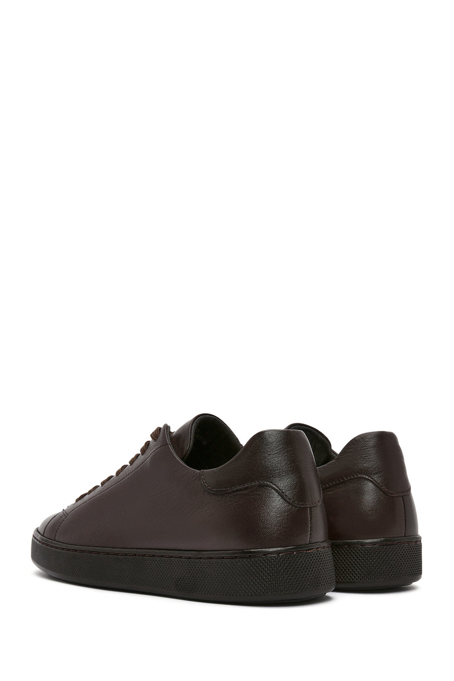Men's Brown Lace-Up Leather Sneaker