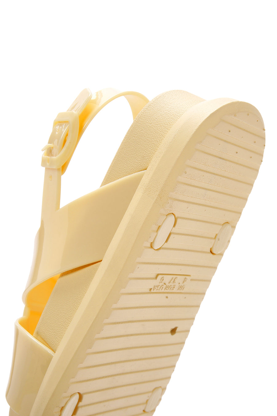 Women's Yellow Ankle Strap Thick Soled Jelly Sandals