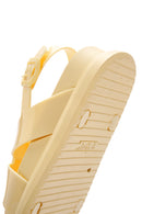 Women's Yellow Ankle Strap Thick Soled Jelly Sandals | Derimod