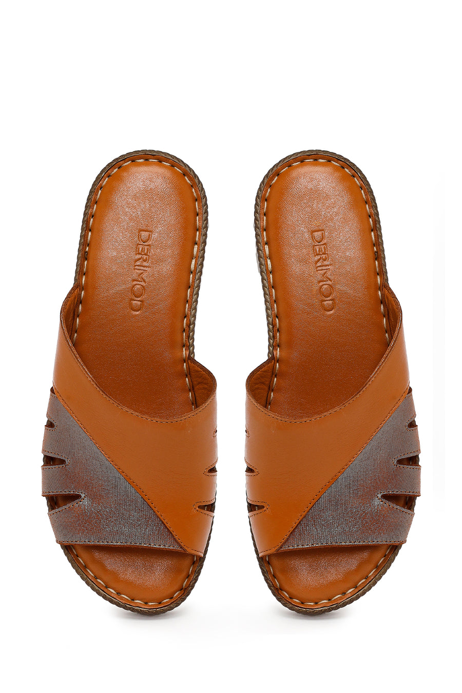 Woman Tan Leather Comfort Slipper