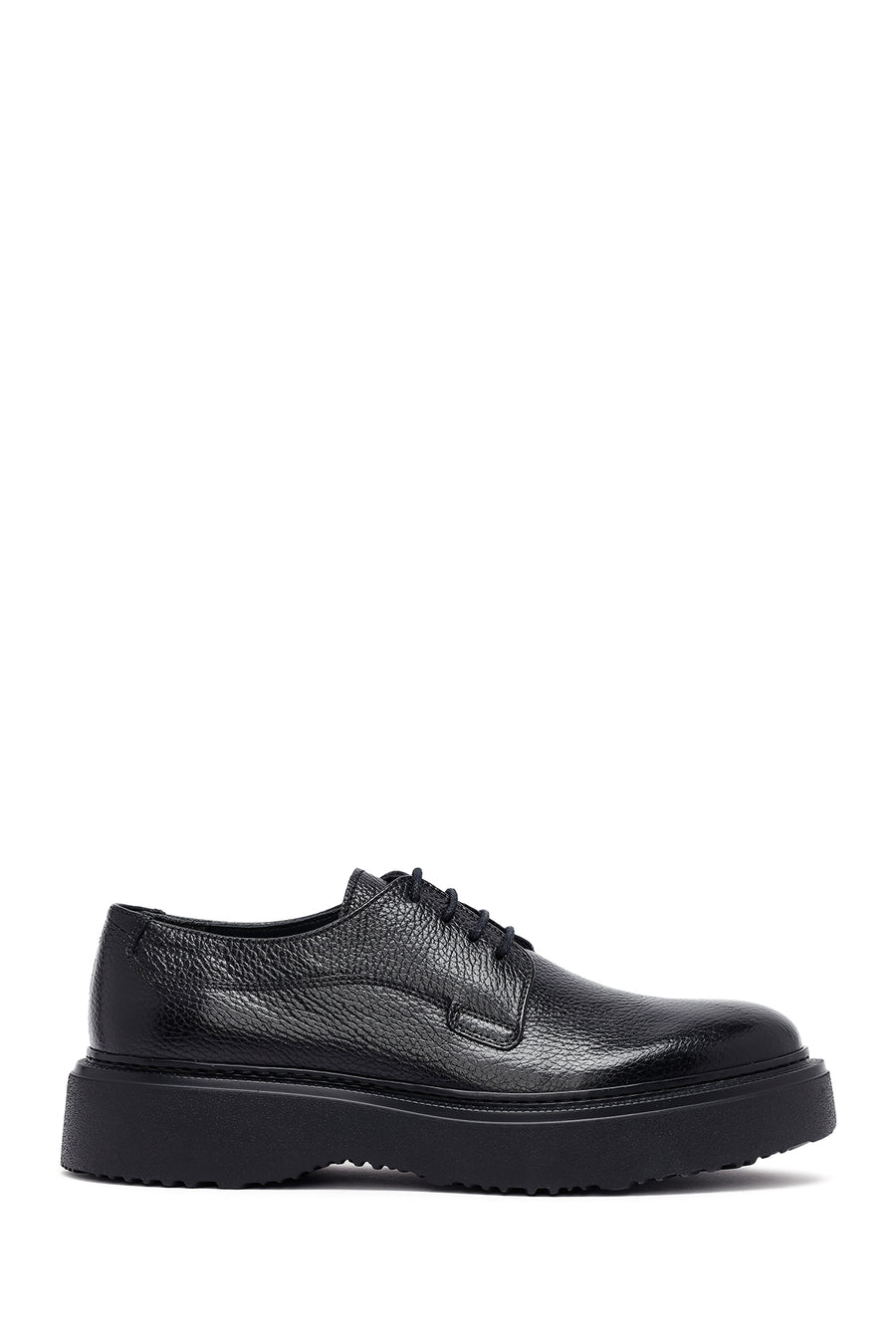 Erkek Siyah Bağcıklı Kalın Tabanlı Deri Casual Ayakkabı 25WFD6336FT | Derimod