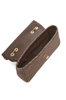 Women's Brown Long Chain Strap Straw Shoulder Bag | Derimod