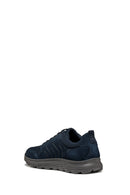 Geox Men's Navy Blue Spherica Lace-Up Suede Leather Sneakers | Derimod