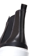 Men's Gray Leather Flat Chelsea Boots | Derimod