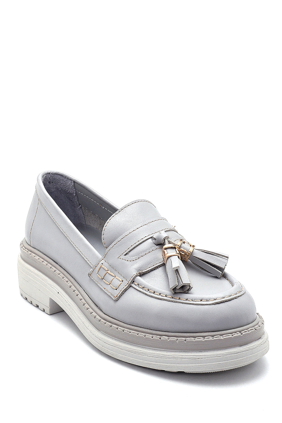 Kadın Deri Püskül Detaylı Loafer