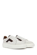 Men's White Lace-up Thick-Sole Leather Sneaker | Derimod