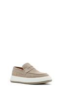 Erkek Bej Süet Deri Casual Loafer | Derimod