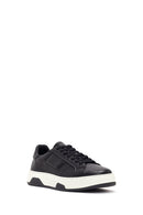 Erkek Siyah Kalın Tabanlı Bağcıklı Deri Sneaker | Derimod
