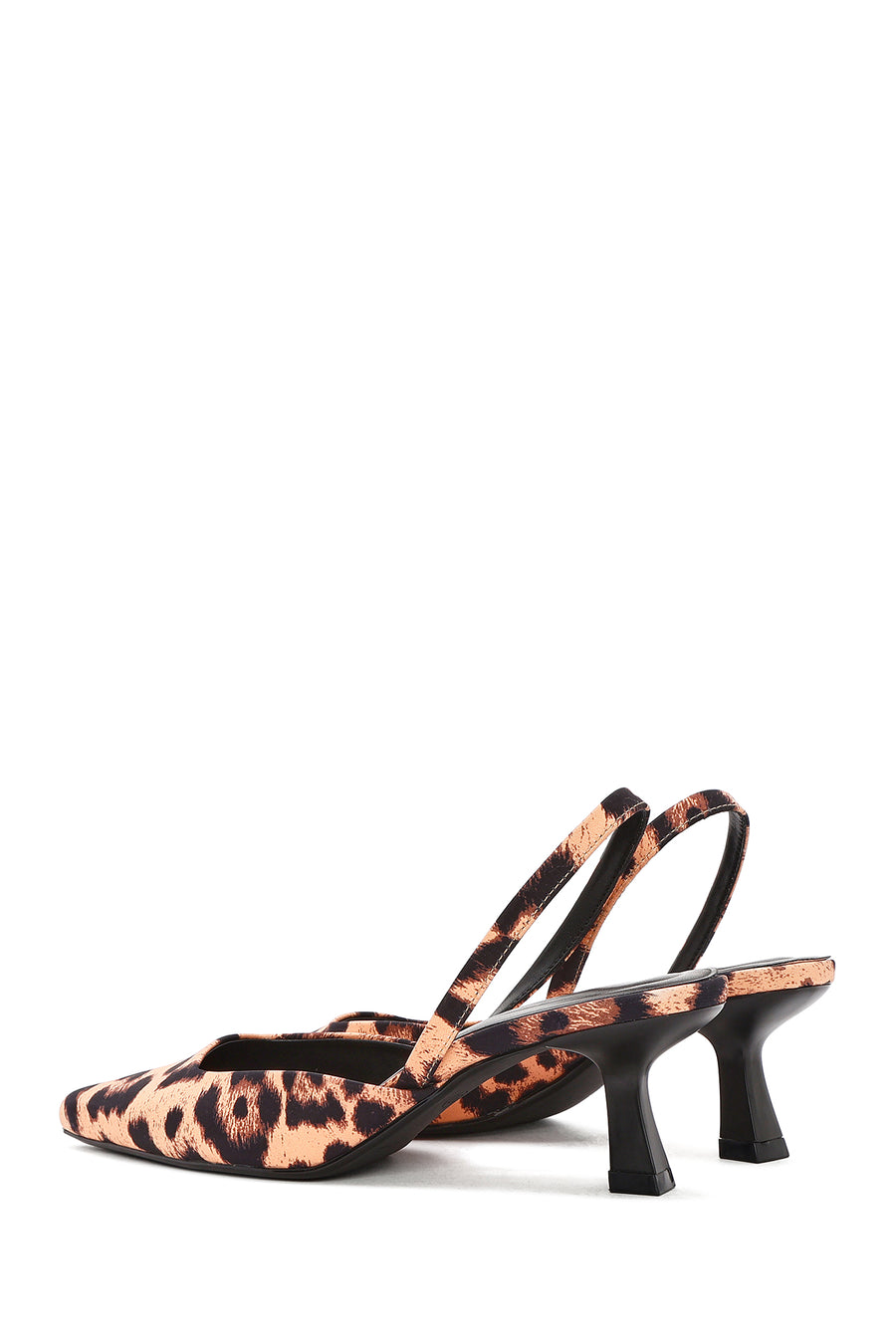 Women's Leopard Slingback Low Thin Heel Shoes