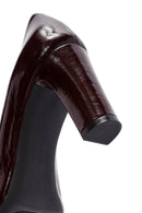 Derimod Gritti Women's Burgundy Thick Heel Patent Leather Stiletto | Derimod