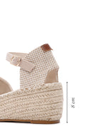 Women's Gray Ankle Strap Wedge Heeled Espadrilles | Derimod