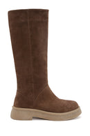 Women's Brown Suede Leather Boots | Derimod