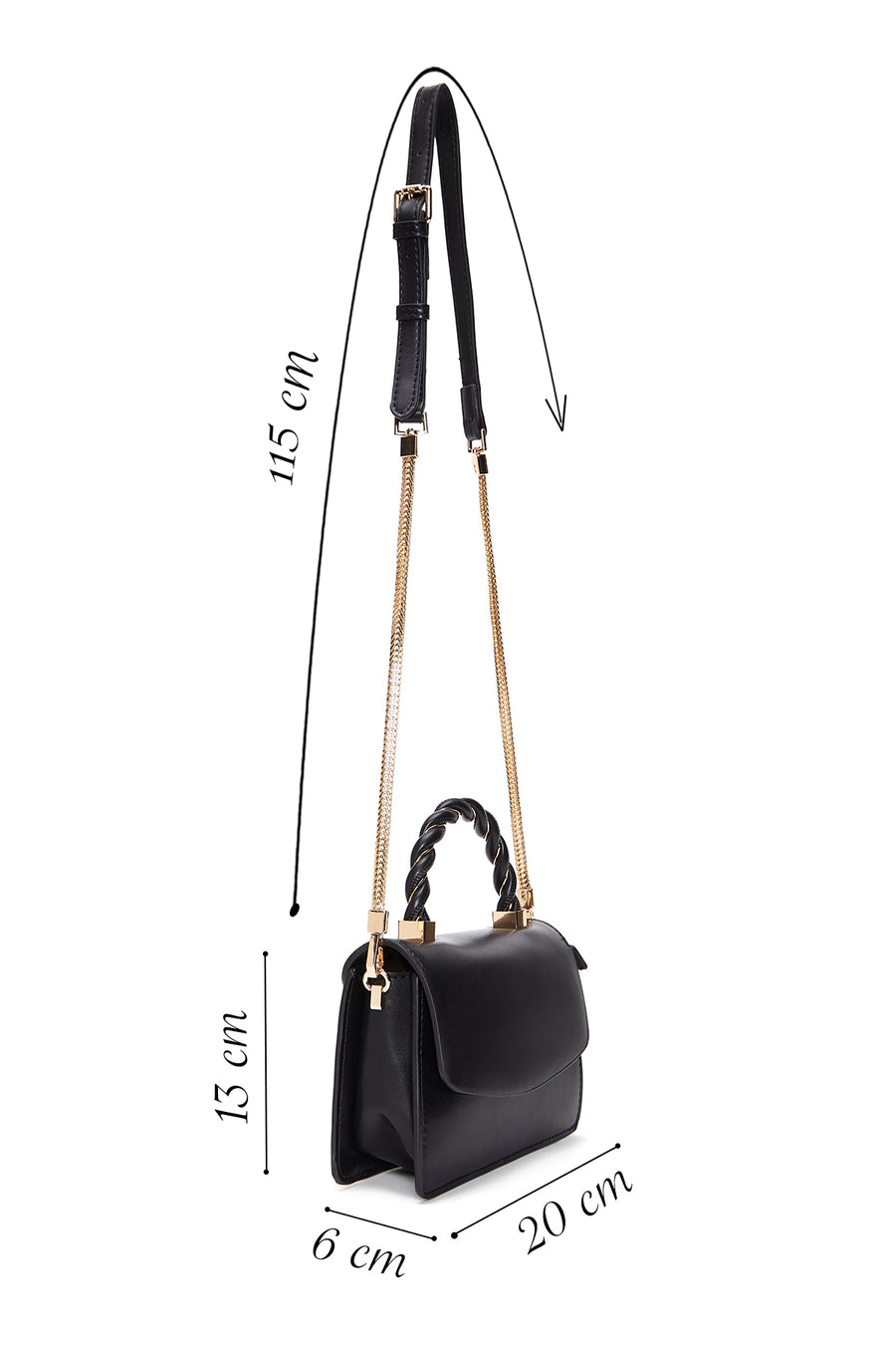 Women's Black Long Strap Crossbody Bag