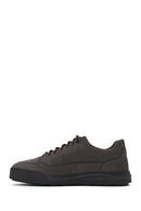 Male Gray Lace-up Thick-soled Nubuck Leather Casual Sneaker | Derimod