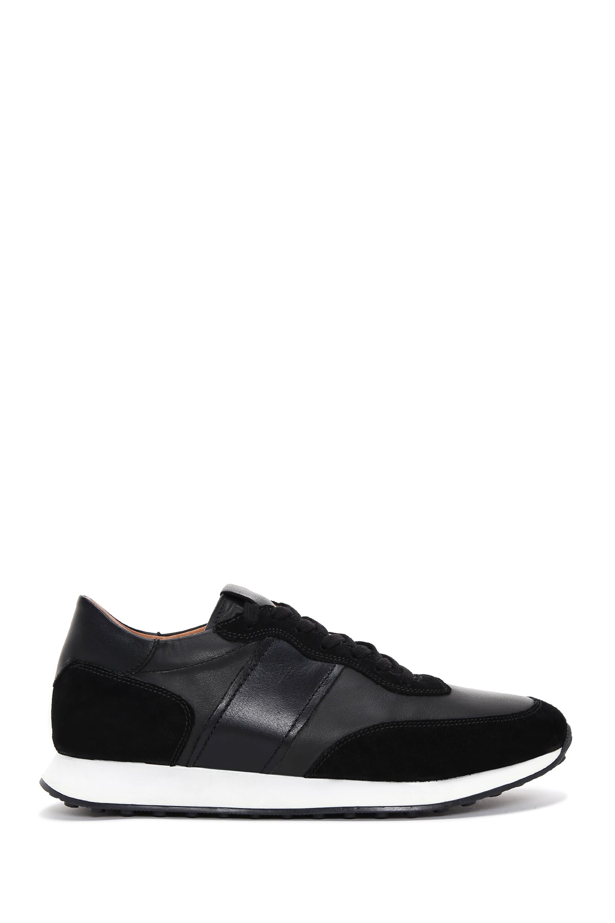 Men's Black Leather Suede Detailed Sneaker 23SFD632514 | Derimod