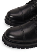 Male Black Lace-up Zip Closure Leather Casual Boots | Derimod