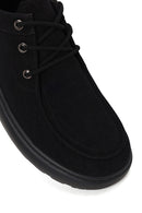 Derimod Zero Male Black Lace-Up Thick-Soled Fabric Casual Shoes | Derimod