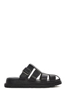 
Women's Black Thick Sole Leather Slippers
 | Derimod