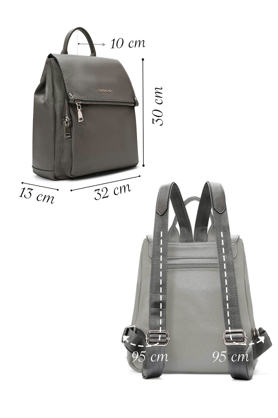 Women's Gray Casual Backpack