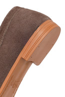 Women's Mink Buckled Suede Leather Masculine Loafer | Derimod