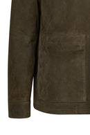 Ruiz Male Green Suede Leather Jacket | Derimod