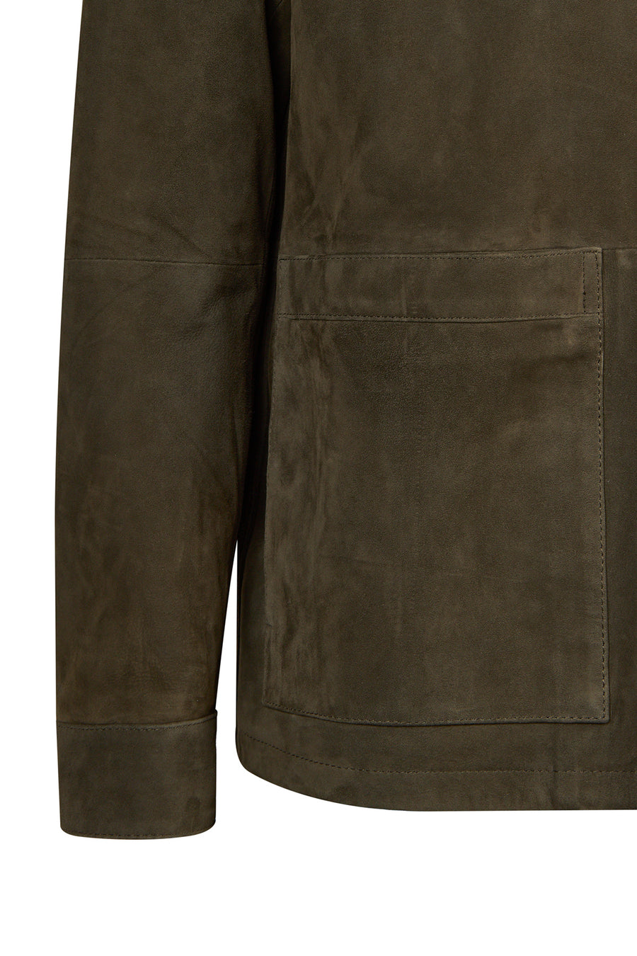 Ruiz Male Green Suede Leather Jacket