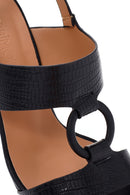 Women's Black Ankle Strap Heeled Sandals | Derimod