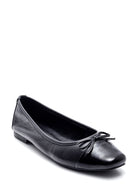 Women's Leather Bow Ballerina Ballet | Derimod