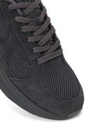 Erkek Gri Bağcıklı Kalın Tabanlı Kumaş Sneaker | Derimod