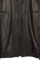 Musiala Male Black Slim-Fit Leather Jacket | Derimod