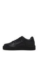 Male Black Lace-Up Thick-Soled Leather Sneaker | Derimod