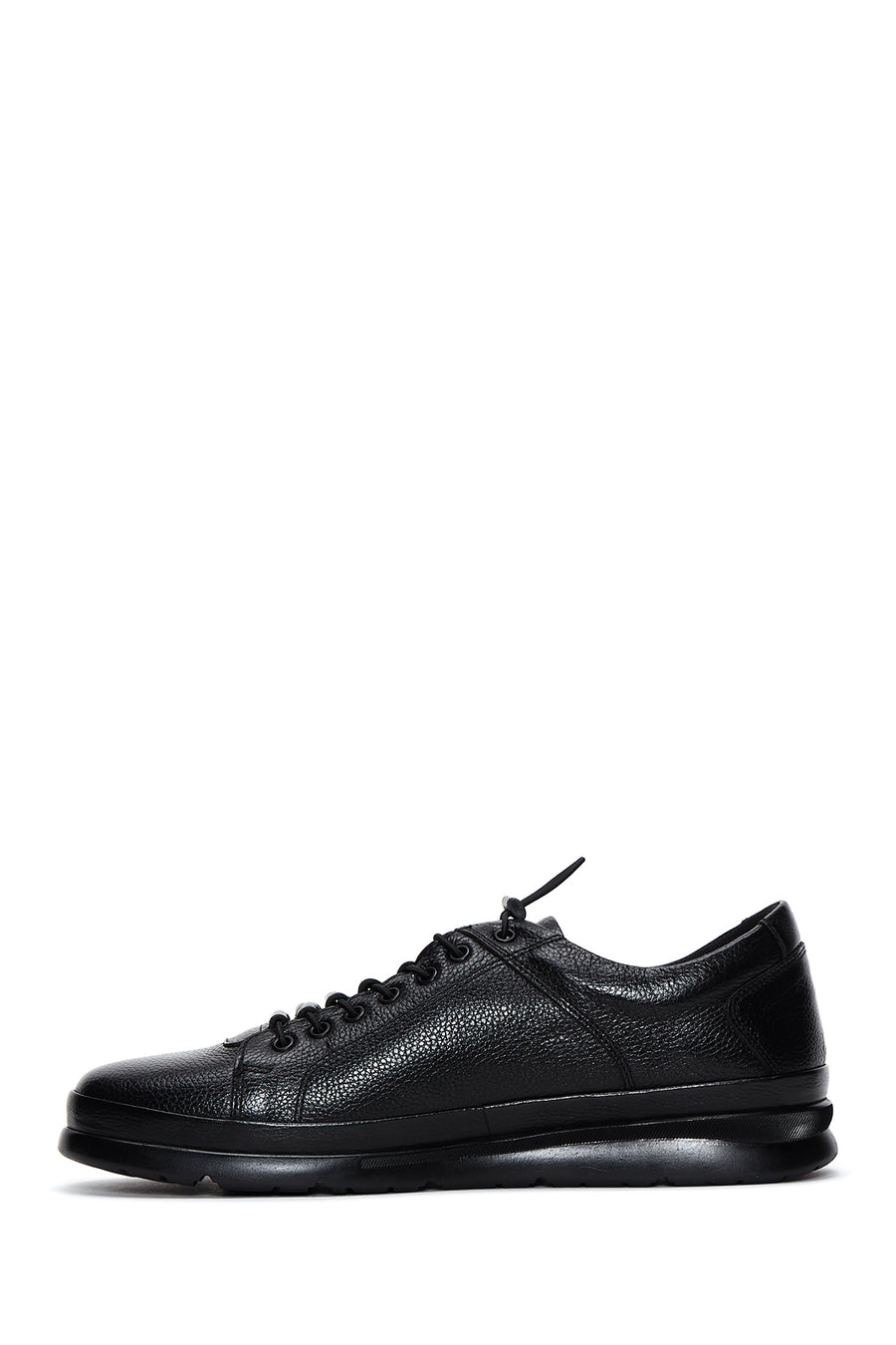 Men's Black Leather Casual Sneaker