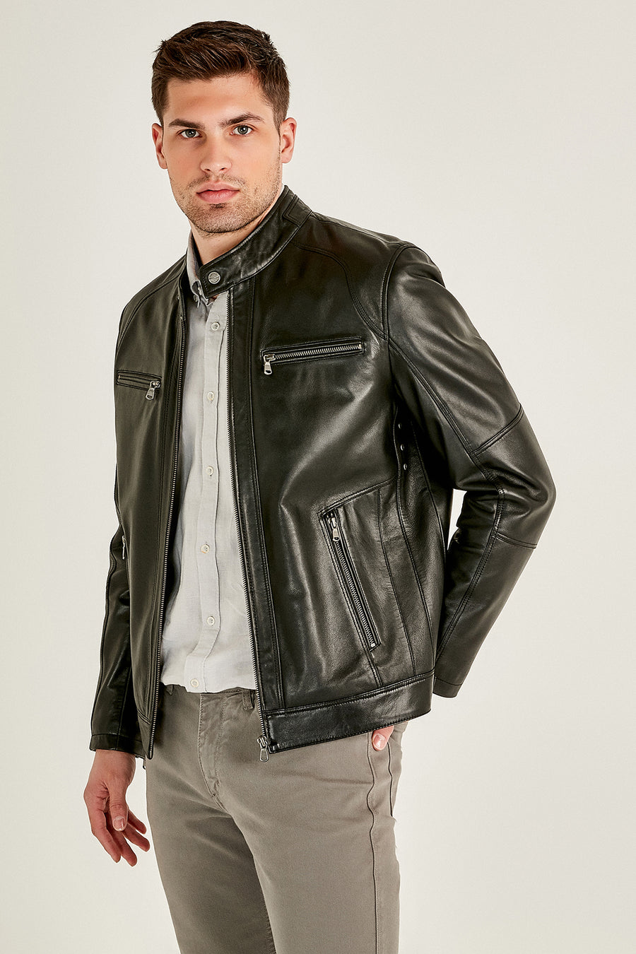 Alanzo Men's Leather Jacket