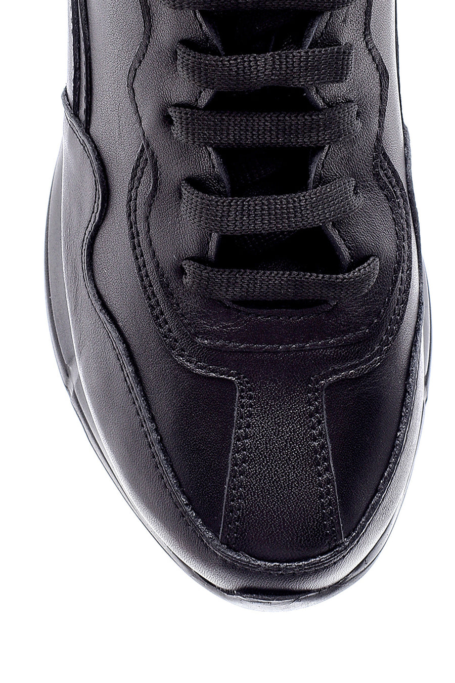Women's Leather High-Sole Sneaker