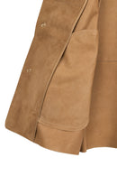 Osimhen Male Beige Suede Leather Shirt Jacket | Derimod