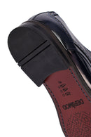 Men's Navy Blue Lace-up Patent Leather Classic Shoes | Derimod