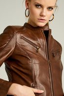 Latinia Women's Leather Jacket | Derimod