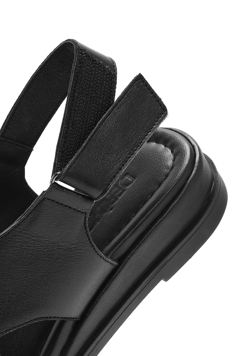 Women's Black Strappy Leather Sandals