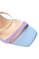 Women's Multicolored Leather Heeled Sandals | Derimod