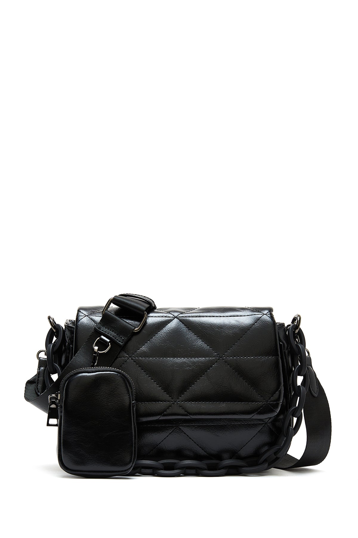 Women's Black Long Strap Quilted Crossbody Bag 24WBD2427KP | Derimod