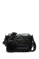 Women's Black Long Strap Quilted Crossbody Bag | Derimod