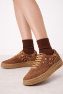 Kadın Taba Bağcıklı Süet Deri Sneaker | Derimod