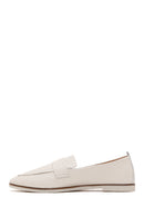 Women's Beige Leather Masculine Loafer | Derimod