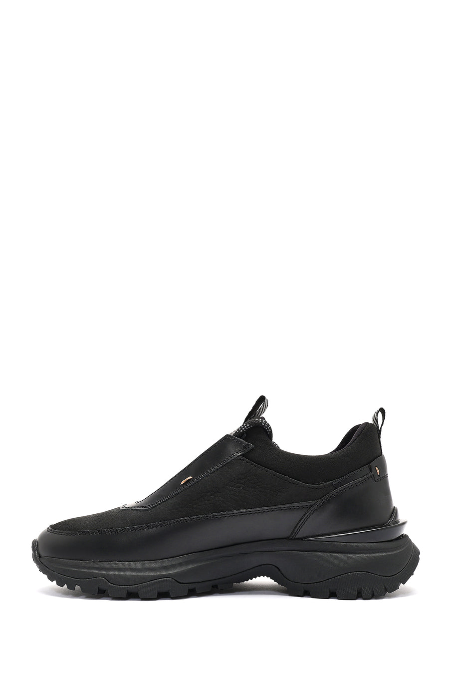 Erkek Siyah Bağcıklı Nubuk Deri Sneaker