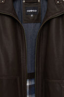 Costa Men's Brown Leather Jacket | Derimod