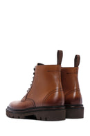 Men's Tan Leather Zippered Casual Boots | Derimod